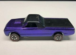 Hot Wheels Redline 1968 Custom Fleetside Metallic Purple With Black Interior