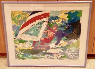 Leroy Neiman Signed Wind Surfing Limited Edition Serigraph Ap Framed