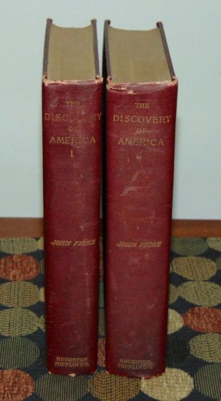 Antique Books 1892 The Discovery Of America John Fiske Maps