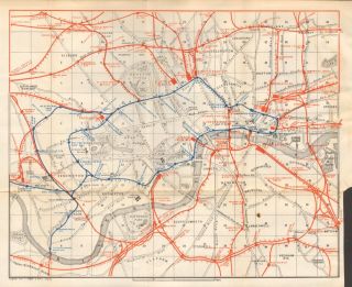 1890 - Antique Map - Railway Plan Of London