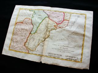 1770 BONNE - orig.  map: SOUTH AMERICA,  BRAZIL,  ACRE,  AMAZONAS,  RIO DE JANEIRO. 3