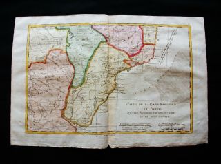 1770 BONNE - orig.  map: SOUTH AMERICA,  BRAZIL,  ACRE,  AMAZONAS,  RIO DE JANEIRO. 4