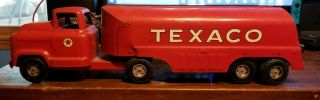 1950 ' s Buddy L TEXACO GMC 550 Tanker Truck Pressed Steel Toy USA 3