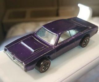 1968 Redline Hot Wheels Purple Custom Dodge Charger Usa