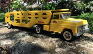 Tonka Toys Motor Transport Truck 840 Pressed Steel Car Carrier 1960s 