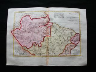 1789 Bonne - Rare Map: South America,  Brazil,  Guyana,  Bolivia,  Suriname,  Amazons