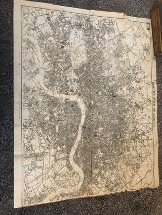 Very Rare Black Plan Of London 1883