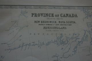 Large antique map of Eastern Canada N.  B. ,  P.  E.  I,  N.  S.  Nfld.  published 1861 2