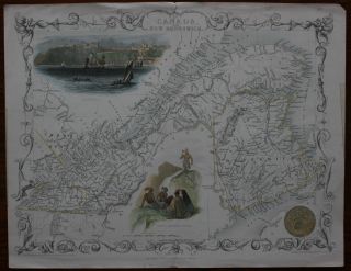East Canada And Brunswick Antique Map By John Tallis 1851