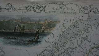 East Canada and Brunswick antique map by John Tallis 1851 3