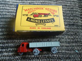 Moko Lesney Matchbox No.  10 Tractor Trailer 3 Wheel Box A,
