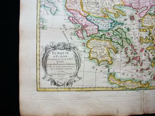 1778 ZANNONI - rare map of GREECE,  BALKANS,  TURKEY,  ROMANIA,  MACEDONIA,  SERBIA. 3