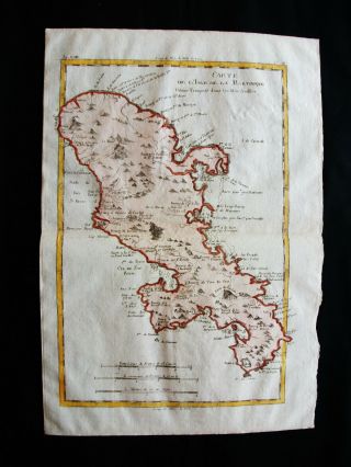 1770 Bonne - Orig.  Map Of Central America,  Caribbean,  Martinique,  Fort - De - France