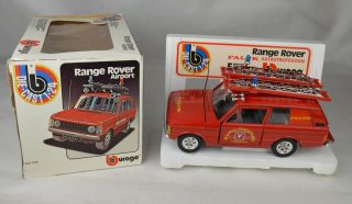 Burago 0125 Range Rover Airport Fire Engine 6 3/4 " Long Italy