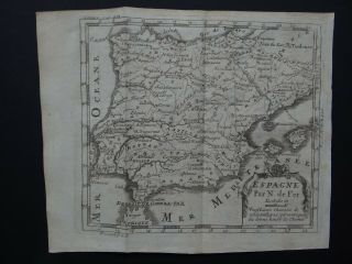 1721 Nicolas De Fer Atlas Map Spain & Portugal - Espagne