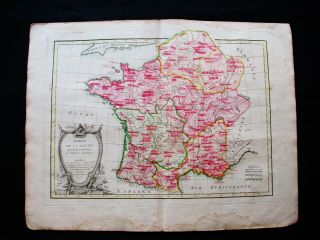 1778 Zannoni - Rare Map: France Ancient,  Paris,  Bay Of Biscay,  Bordeaux,  Nantes