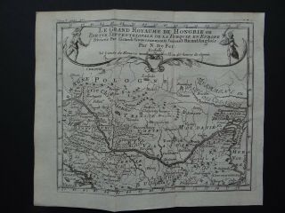 1721 De Fer Atlas Map Hungary - Grand Royaume De Hongrie Ou Turquie En Europe