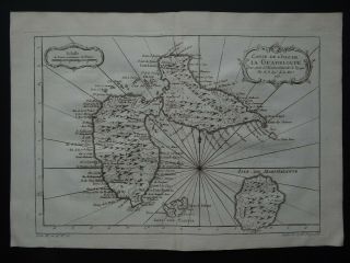 1758 Bellin Atlas Map Guadeloupe - Carte L 