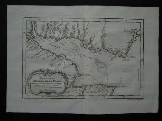 1757 Bellin Atlas Map Rio De La Plata - River Plate - Riviere De La Plata