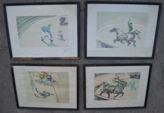 Henri De Toulouse - Lautrec Circus Art Prints Four Large Framed 1950 