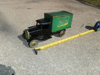 Antique Metalcraft Cw Brand Coffee Delivery Truck Pressed Steel Advertising Toy