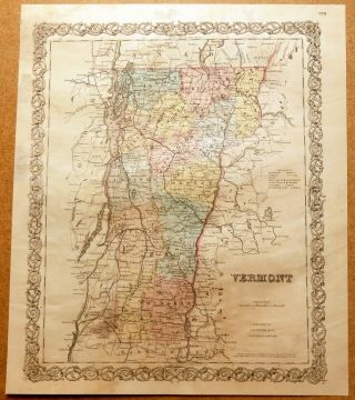 1856 Map Vermont Colton 