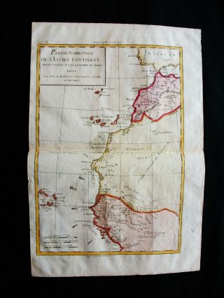 1770 Bonne - Map Of Africa West,  Marocco,  Gambia,  Ghana,  Senegal Azores