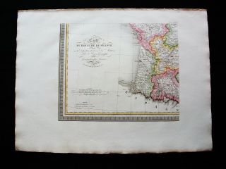 1824 Vivien - " Huge Folio Map " 4° Sheet: France South - West,  Bordeaux,  Limoges