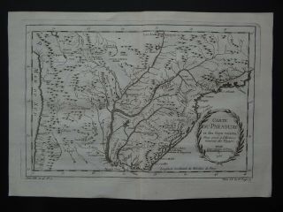 1756 Bellin Atlas Map Paraguay - Carte Du Paraguay - South America