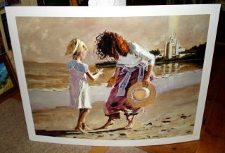 Aldo Luongo Color Giclee " A Day At The Beach " Signed By Artist A/p 20/25