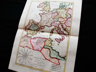 1789 BONNE - rare map: IMPERII ROMANI DISTRACTA Pars Occidentalis; Europe,  Italy 3