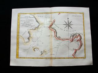 1789 Bonne - Rare Map: Bering Strait,  Alaska,  Clark Island,  Norton Sound,  Asia