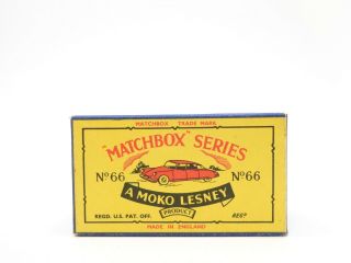 box for 1958 MOKO Lesney Matchbox No.  66 ' CITROEN DS19 ' - - - see photos & more boxes 2