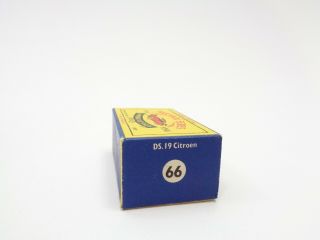 box for 1958 MOKO Lesney Matchbox No.  66 ' CITROEN DS19 ' - - - see photos & more boxes 8