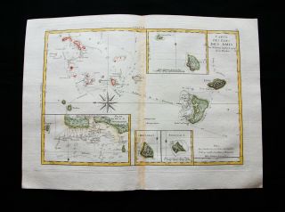 1789 Bonne - Rare Map: Tongatapu Islands,  Mangaia Island,  Tubuai Island,  Solomon