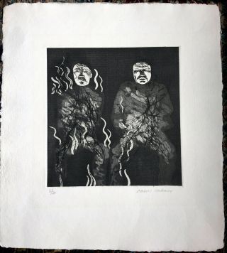 David Hockney Corpses On Fire,  “signed”,  1969 Etching With Drypoint And Aquatint