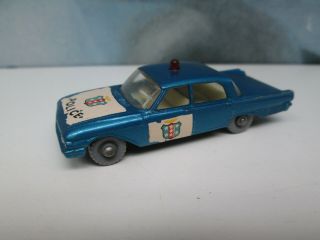 Matchbox/ Lesney 55b Ford Fairlane Police Car Metallic Blue/ Grey Plastic Wheels