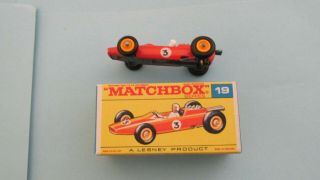 Matchbox 19d Lotus Race Car With " F " Box
