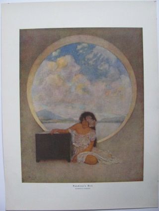 Orig 1908 Pandora Never Framed Full Sheet Maxfield Parrish 111 Year Old Print