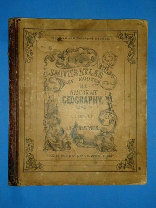 Vintage 1853 MAINE HAMPSHIRE VERMONT MAP Old Antique Atlas Map 2