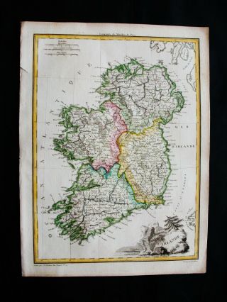1810 Lapie - Rare Map Of British Isles,  Ireland,  Dublin,  Uk,  Cork,  Belfast Derry