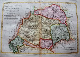1789 BONNE - rare map: HUNGARY,  ROMANIA,  TRANSYLVANIA,  SLAVONIA CROATIA BUDAPEST 2