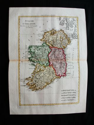 1789 Bonne - Rare Map Of United Kingdom,  Uk,  Ireland,  Dublin,  Belfast,  Irlande.