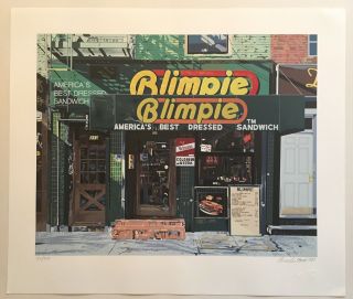 Charles Ford American Realism Silkscreen " Blimpie " Signed Listed 1989