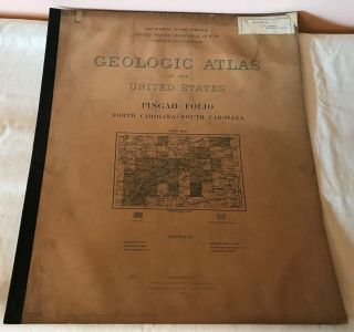 Vtg Geologic Atlas Of Us 1907 Pisgah Folio North Carolina - South Carolina Maps