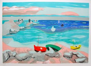 Georges Lambert " Seaside " Hand Signed Limited Edition Lithograph