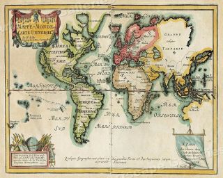1705 Map Of The World Historic Vintage Style Wall Map - 24x30
