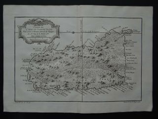 1758 Bellin Atlas Map Saint Lucia - Carte L 