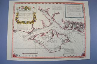 Vintage Marine Chart Sheet Map Of The Sea Coast From Chichester To Christchurch
