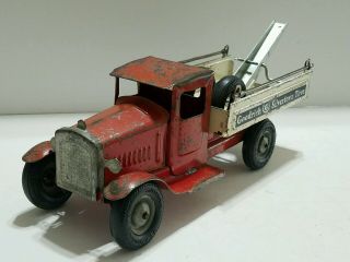 Vintage 1931 Metalcraft ' Goodrich Silvertown Tires ' Pressed Steel Tow Truck toy 2